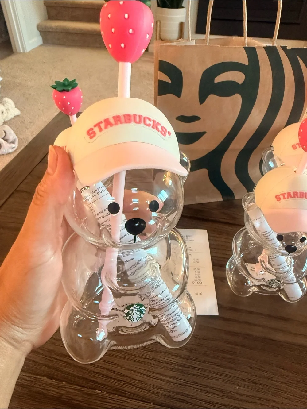 Starbucks Pink Strawberry Bearista Tumbler with Straw - Pink - Picture 4 of 6